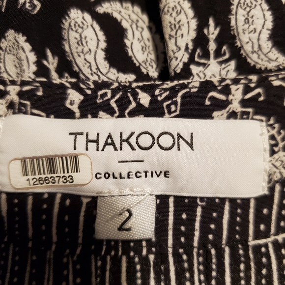 Thakoon Collective long sleeve paisley print mini shift dress rayon size 2 - Picture 9 of 10